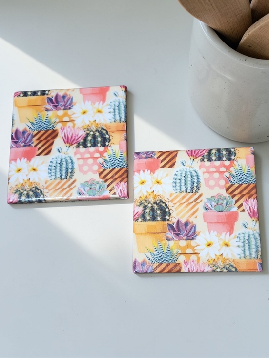 Hand Crafted Other - Cactus Coaster Set